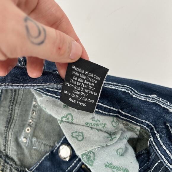 Vintage Y2K Twelve K USA Jeans Womens 6 Low Rise Bootcut Bedazzled Bling - Picture 9 of 12